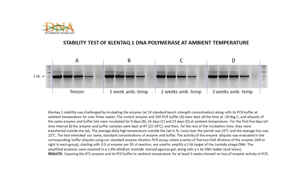 Enzyme and buffer stability test for extended period